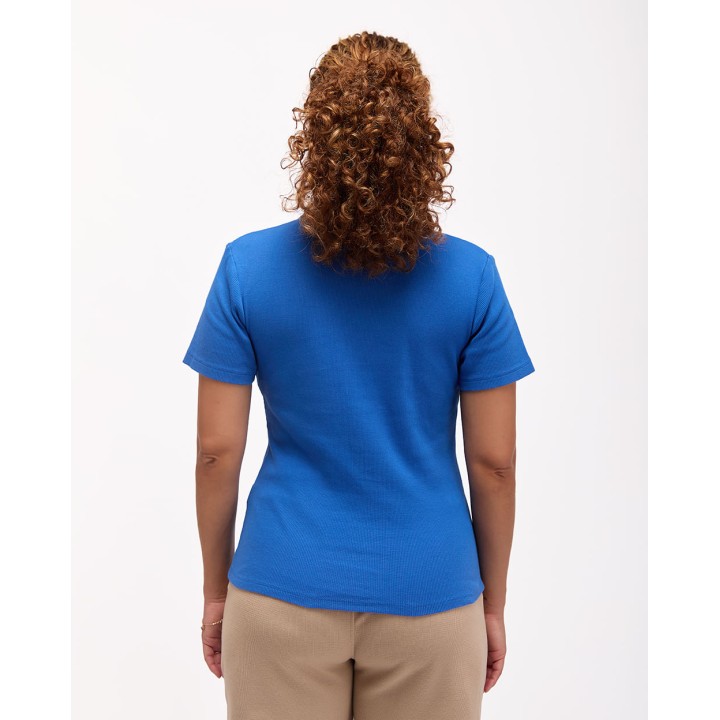 Polo Cuello Camisa Mujer Supriya Azulino French