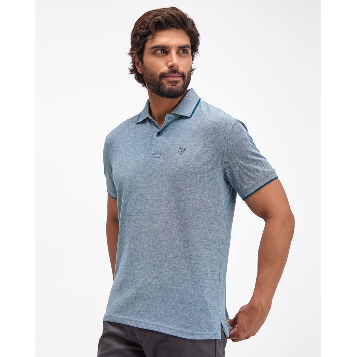 Polo Cuello Camisa Hombre Ashyto Celeste Indigo