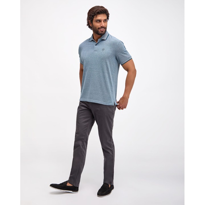 Polo Cuello Camisa Hombre Ashyto Celeste Indigo