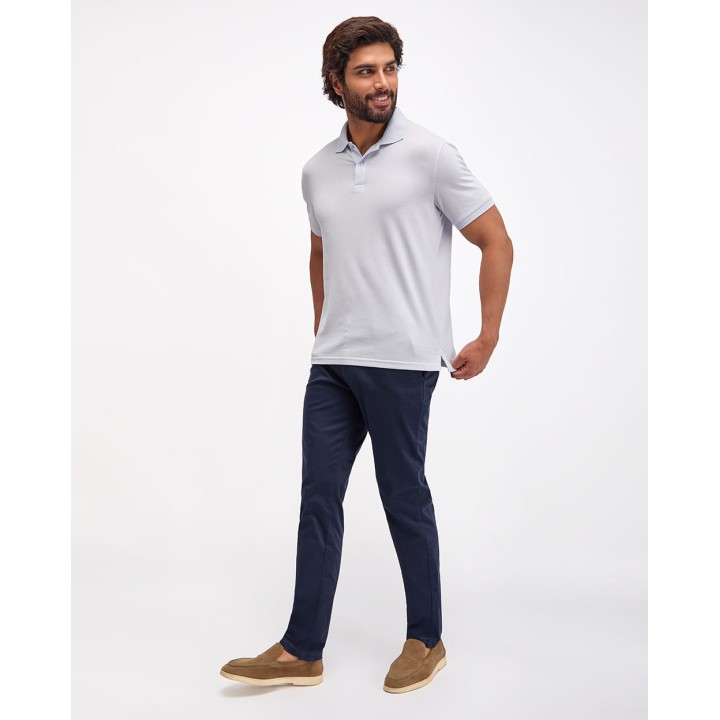 Polo Cuello Camisa Hombre Renato Celeste Claro