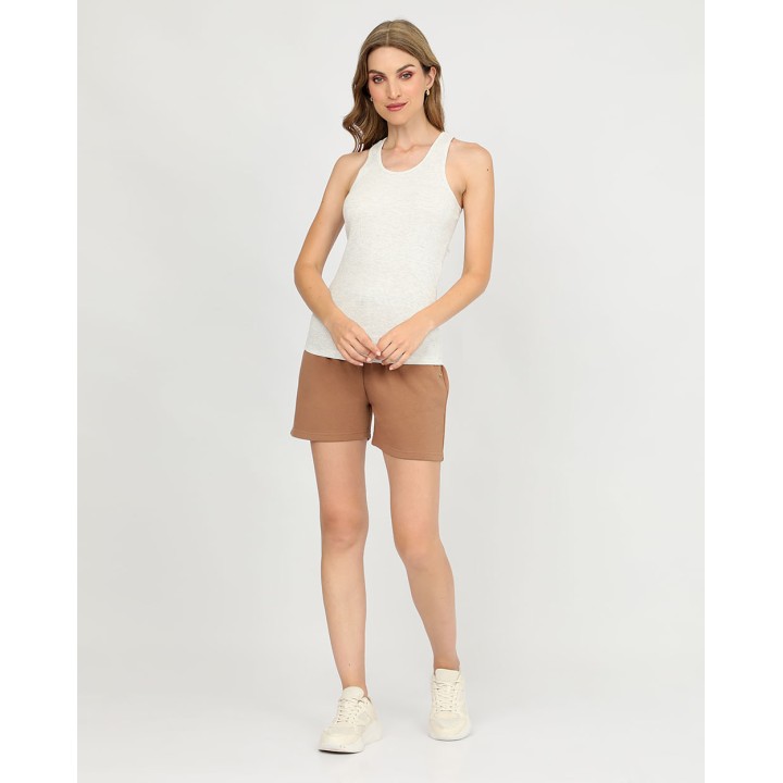 Top Mujer Mey Core Crema Heather Poly