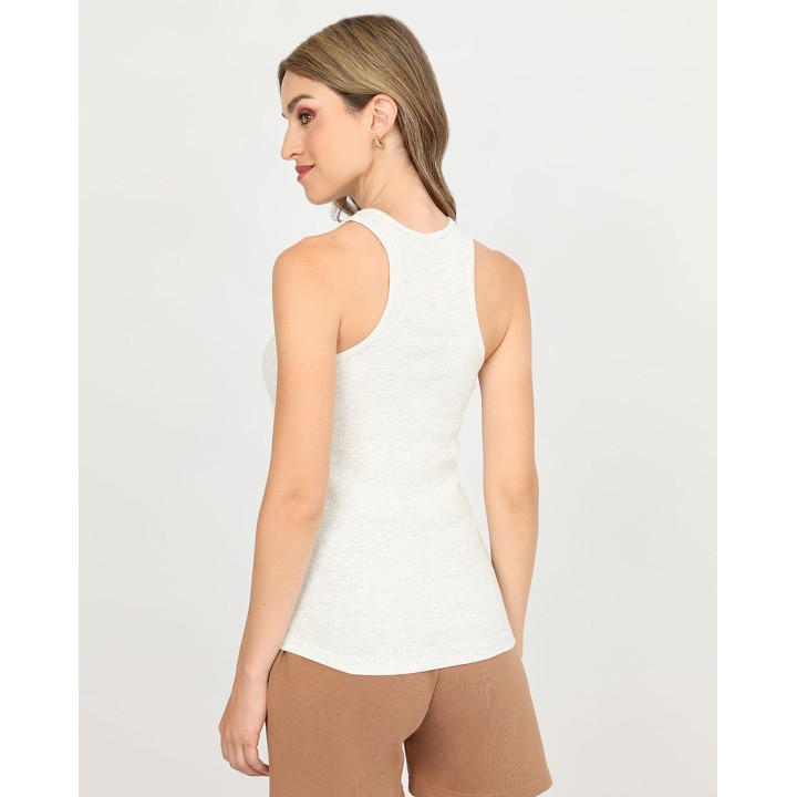 Top Mujer Mey Core Crema Heather Poly
