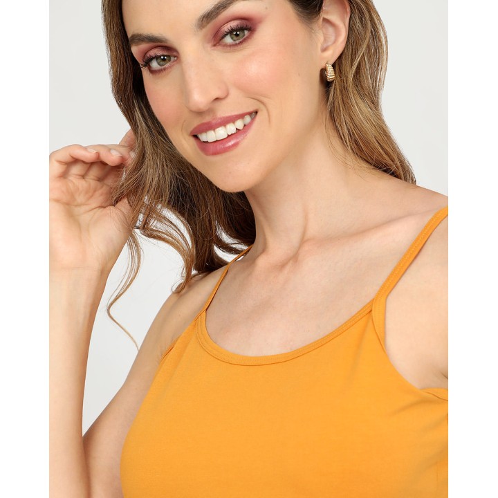 Top Mujer Rubí Core Tiras Mostaza