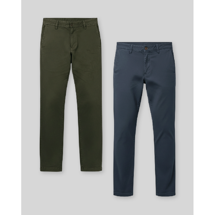 Pack de 2 pantalones Hombre Nikolas Azul persa / Verde forest