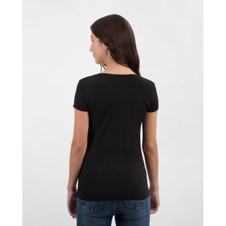 Pack de 3 polos Mujer Cuello Redondo Negro