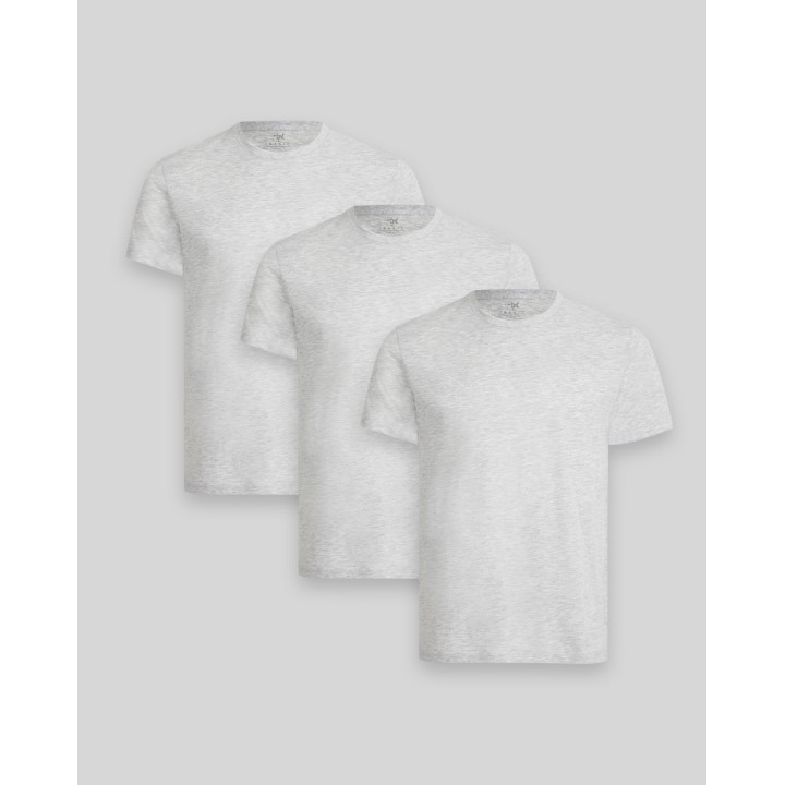 Pack de 3 polos Hombre Cuello Redondo Gris Poly