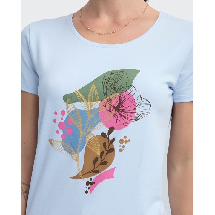 Polo Mujer Romina Celeste Agua