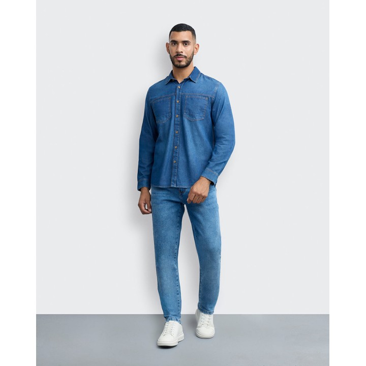 Camisa Hombre Franco Dark Wash