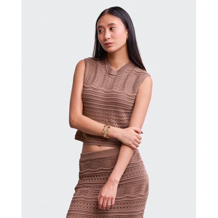 Polo Mujer Tani Marrón Claro
