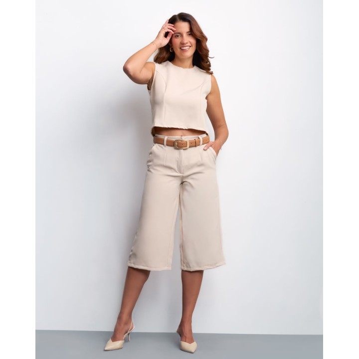 Bermuda Mujer Lohan Beige Crema