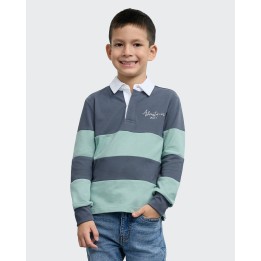 Polo Cuello Camisa Niño Nick Verde Slate / Verde Safari