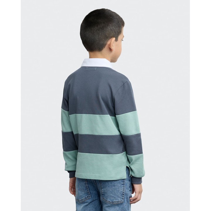 Polo Cuello Camisa Niño Nick Verde Slate / Verde Safari