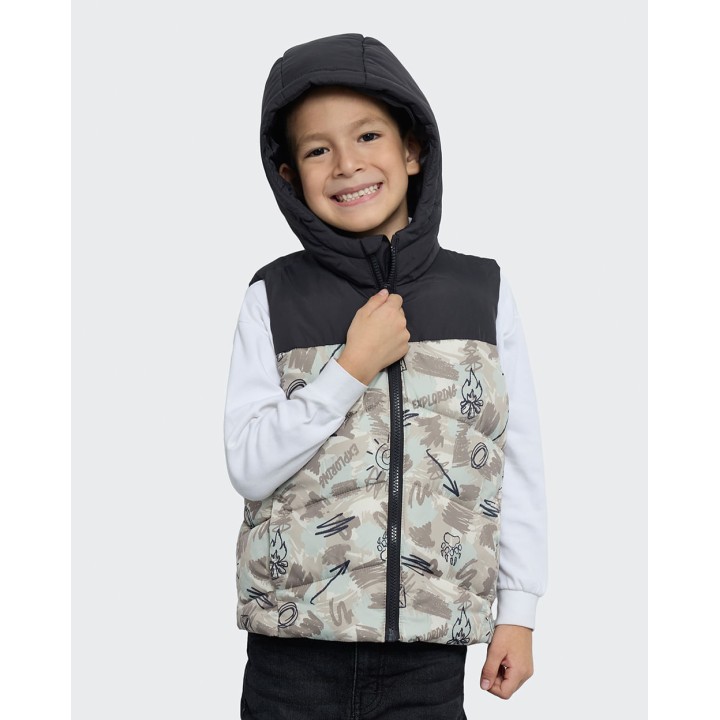 Chaleco Niño Troy Gris Iron / Beige Arena