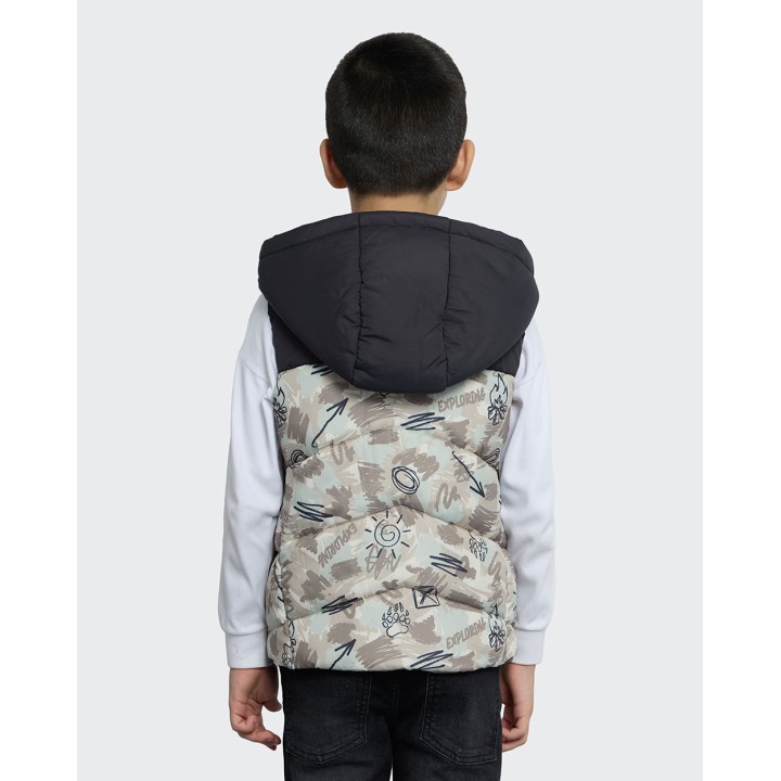Chaleco Niño Troy Gris Iron / Beige Arena