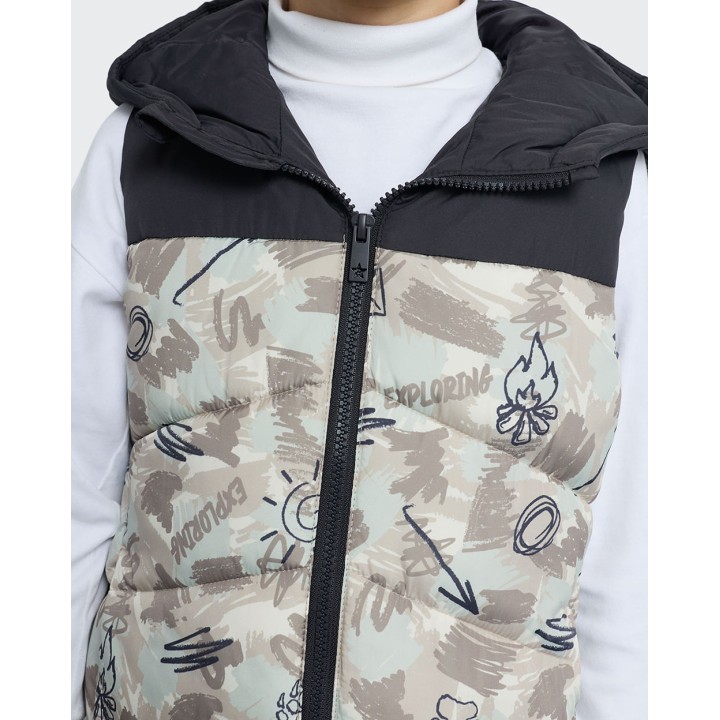 Chaleco Niño Troy Gris Iron / Beige Arena