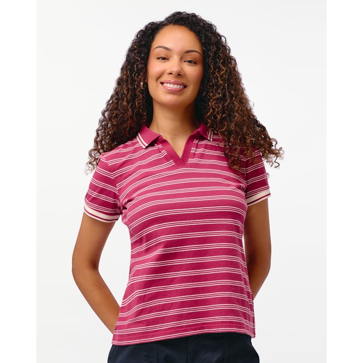 Polo Cuello Camisa Mujer Rose Malva Uva