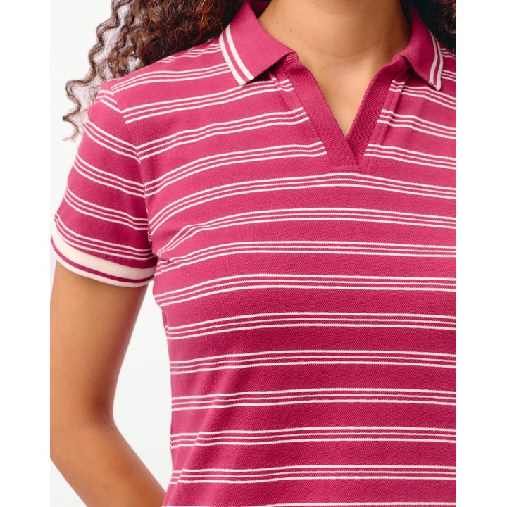 Polo Cuello Camisa Mujer Rose Malva Uva