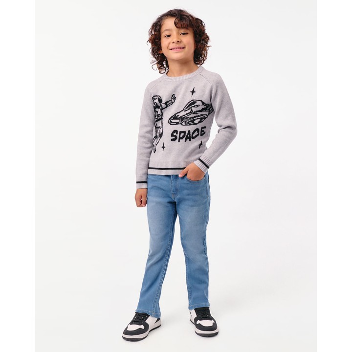 Chompa Niño Oscar Gris Melange