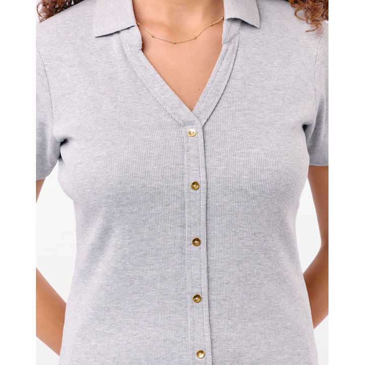 Polo Mujer Supriya Grey Fit Poly Htr
