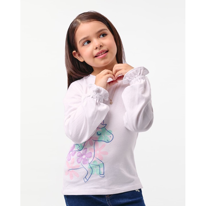 Polo Niña Mariamanda Blanco Optico