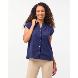 Blusa Mujer Cata Solido Azul Náutico