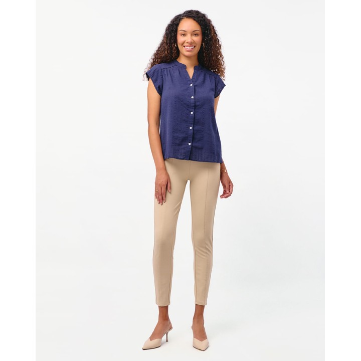 Blusa Mujer Cata Solido Azul Náutico