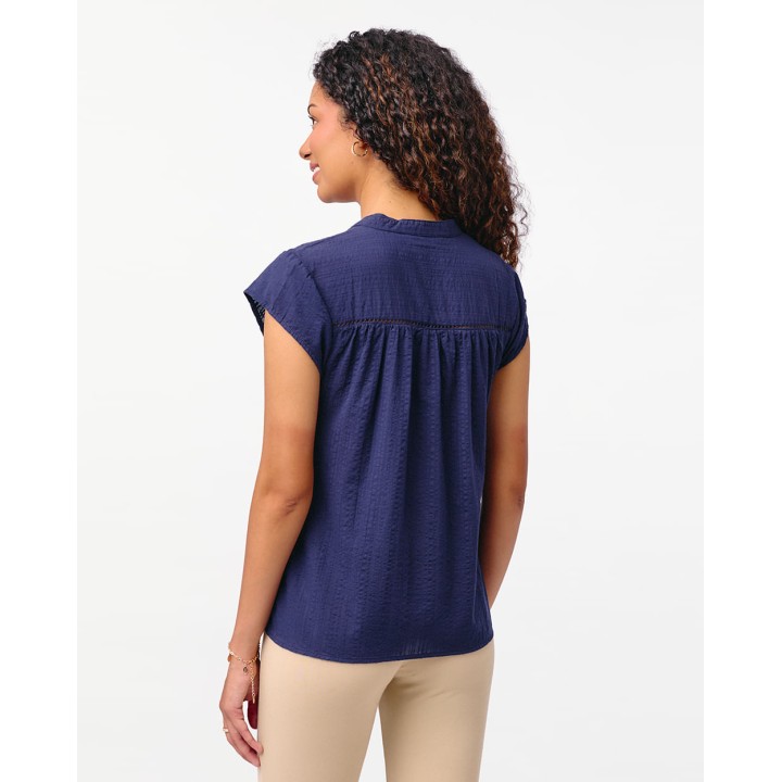 Blusa Mujer Cata Solido Azul Náutico
