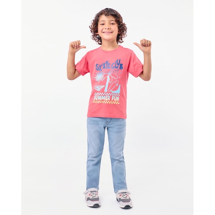 Polo Niño Eros Coral Carmin