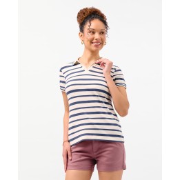 Polo Cuello Camisa Mujer Rose Azul Atlántico