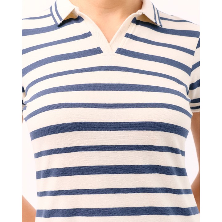 Polo Cuello Camisa Mujer Rose Azul Atlántico