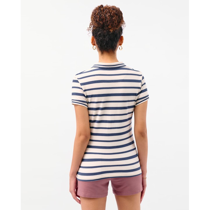 Polo Cuello Camisa Mujer Rose Azul Atlántico