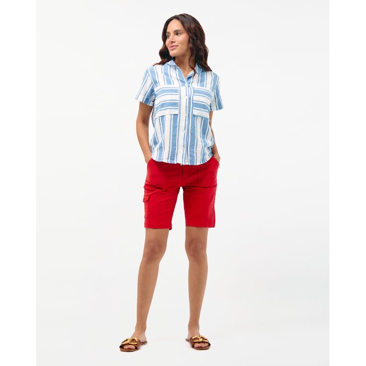 Blusa Mujer Camila Print Azul Atlántico