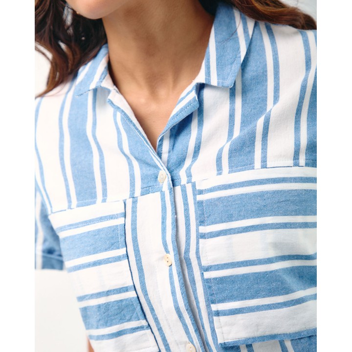 Blusa Mujer Camila Print Azul Atlántico