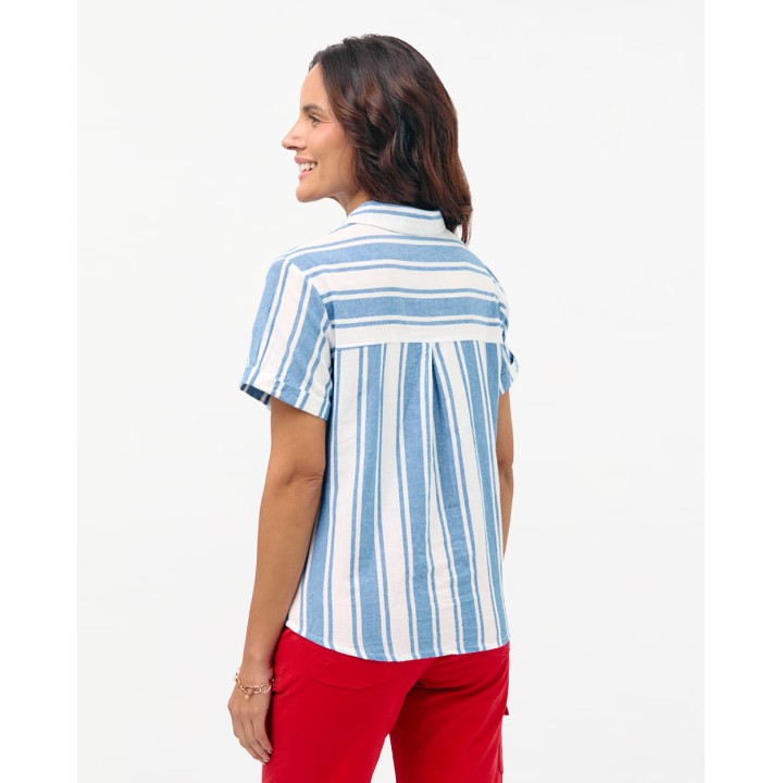 Blusa Mujer Camila Print Azul Atlántico