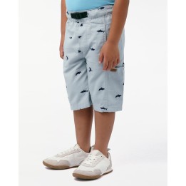 Bermuda Niño Piero Print Gris Claro