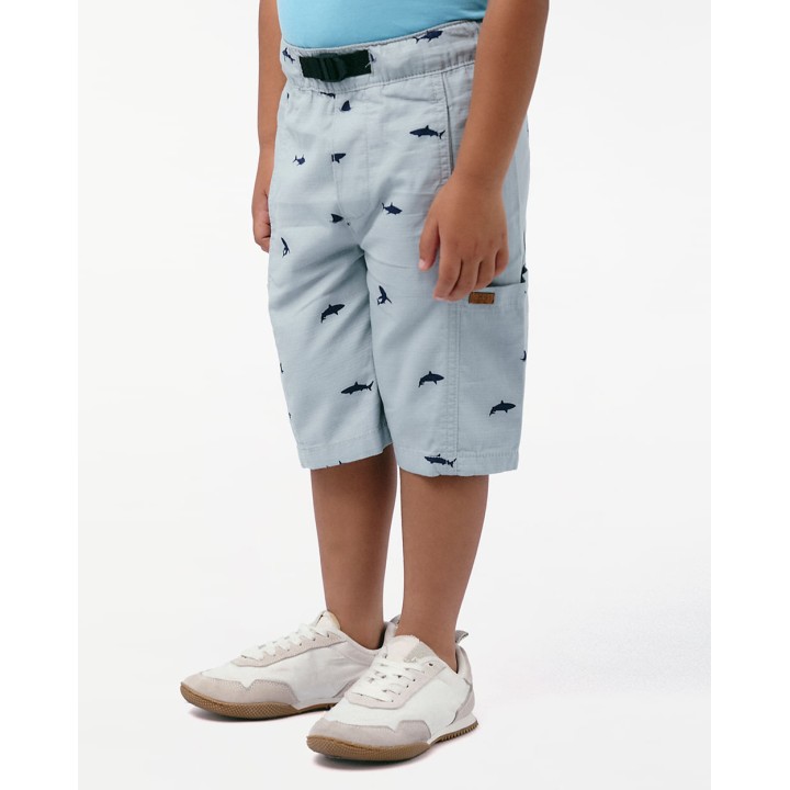Bermuda Niño Piero Print Gris Claro