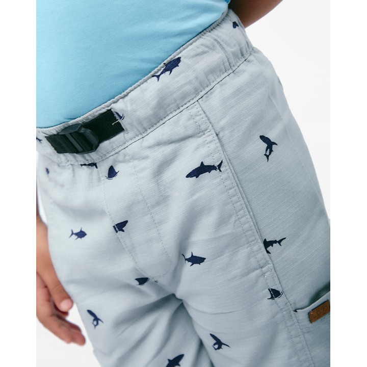 Bermuda Niño Piero Print Gris Claro