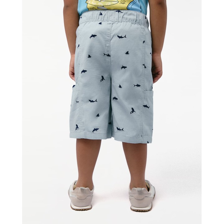 Bermuda Niño Piero Print Gris Claro