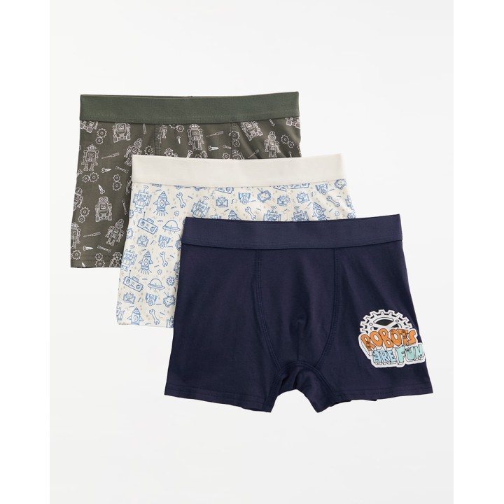 Boxer Pack x 3 Niño Lucas Verde Olivo