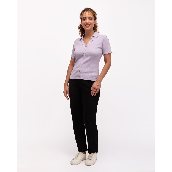 Polo Cuello Camisa Mujer Supriya Lila