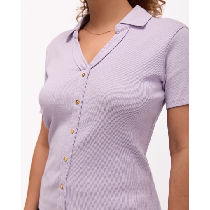 Polo Cuello Camisa Mujer Supriya Lila