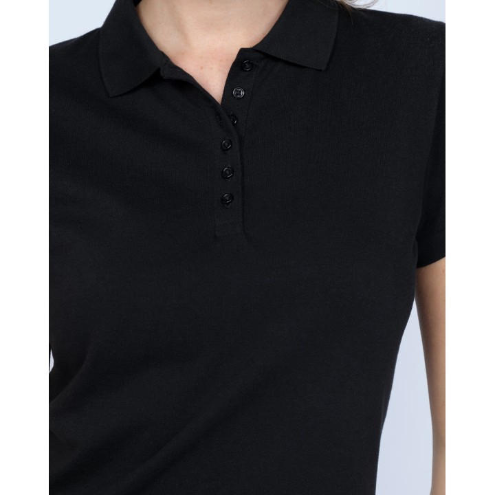 Polo Cuello Camisa Mujer Raquel Core Negro