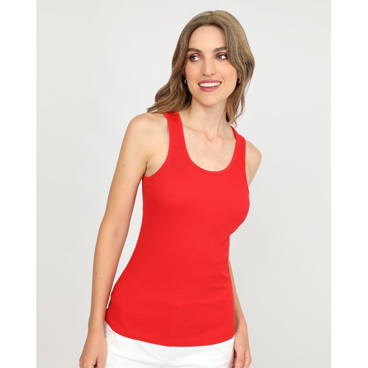 Top Mujer Mey Core Rojo Flama