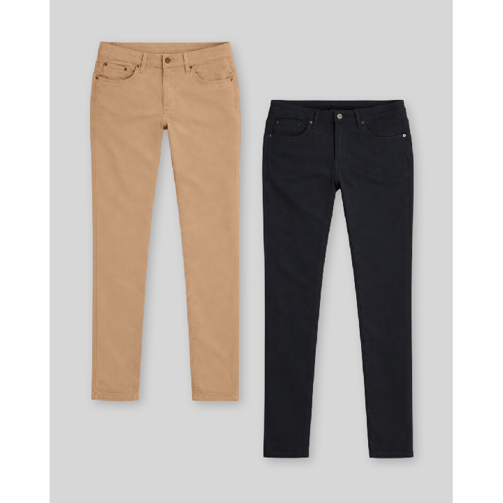 Pack de 2 pantalones Hombre Rafael Beige safari  / Azul persa