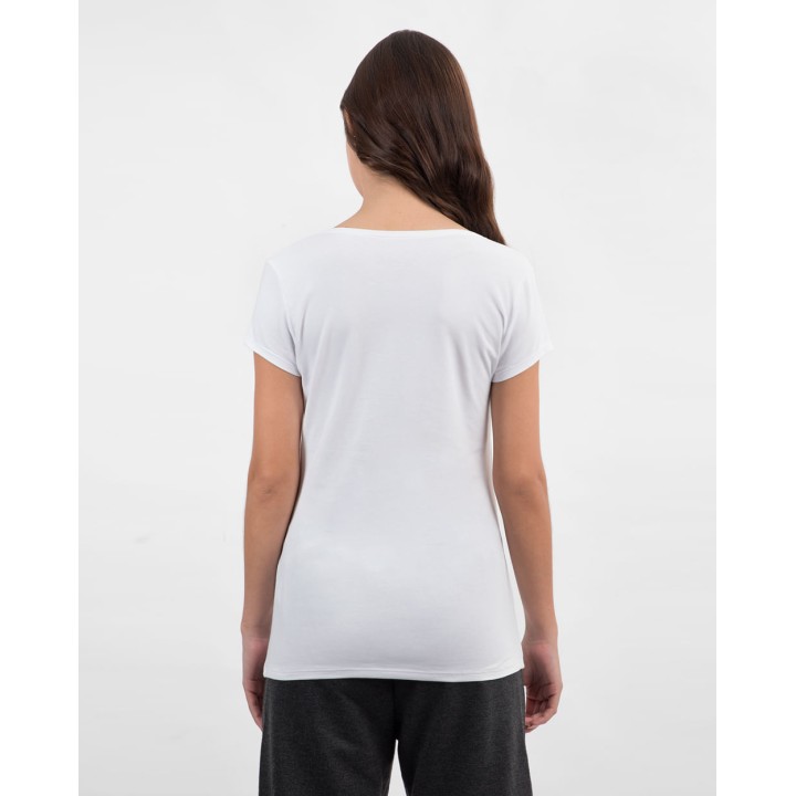 Pack de 3 polos Mujer Cuello Redondo Blanco