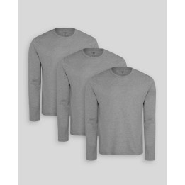 Pack de 3 polos manga larga Plomo Melange