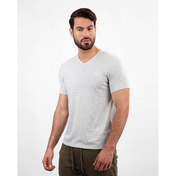 Pack de 3 polos Hombre Cuello V Blanco / Gris Poly / Azul Oxford