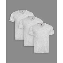 Pack de 3 polos Hombre Cuello V Gris Poly