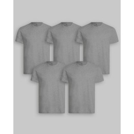 Pack de 5 polos Cuello Redondo Plomo Melange