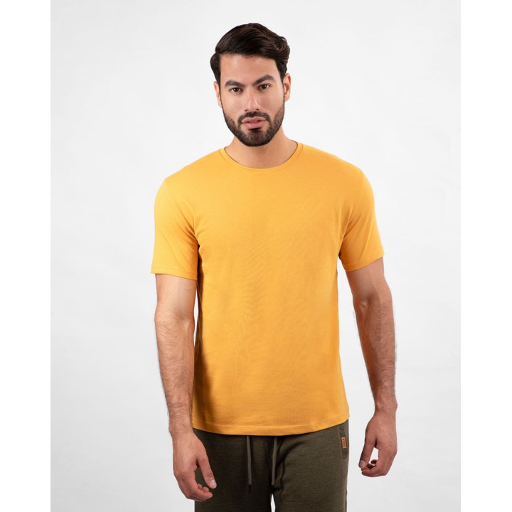 Pack de 3 polos Hombre Cuello Redondo Blanco / Negro / Mostaza Golden